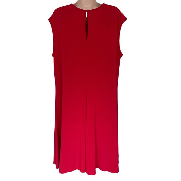 Size 1X 16 RED EMBELLISHED GOLD NECKLINE DRESS Summer Wedding Party PLUS SIZE‎ - Picture 3 of 4